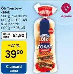 Tesco Ölz Toustový chléb, 500 g, dva druhy nabídka