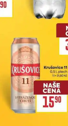 Billa Krušovice 11 0,51, plech nabídka
