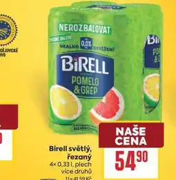 Billa Birell světlý, řezaný 4× 0,331, plech nabídka