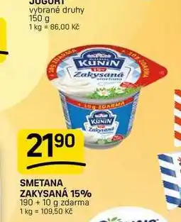 Flop SMETANA ZAKYSANÁ 15% 190 +10 g nabídka