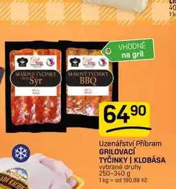 Flop GRILOVACÍ TYČINKY | KLOBÁSA vybrané druhy nabídka