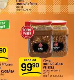 Flop HOTOVÉ JÍDLO VE SKLE vybrané druhy nabídka