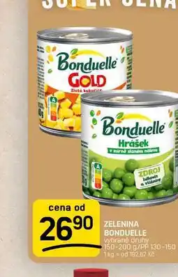 Flop ZELENINA BONDUELLE vybrané druhy 150-200 g/PP 130-150 g nabídka
