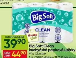 Hruška Big Soft Clean kuchyňské papírové utěrky 4ks, 2vrstvé nabídka