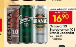 Hruška Braník Jedenáctka pivo ležák světlý 0,5l plechovka nabídka