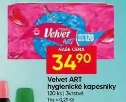 Hruška Velvet ART hygienické kapesníky 120 ks 3vrstvé nabídka