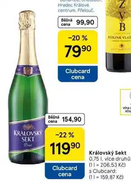 Tesco Královský Sekt, 0.75 l, více druhů nabídka