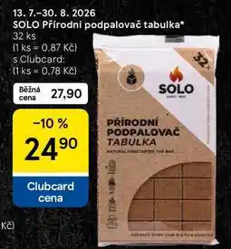 Tesco SOLO Přírodní podpalovač tabulka, 32 ks nabídka