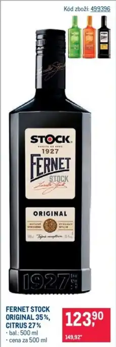 Makro Fernet stock original 35%, citrus 27% nabídka