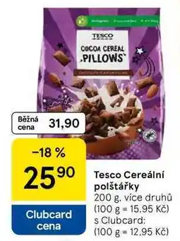 Tesco Tesco Cereální polštářky, 200 g, více druhů nabídka