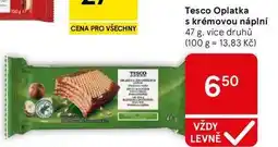 Tesco Tesco Oplatka s krémovou náplní, 47 g, více druhů nabídka
