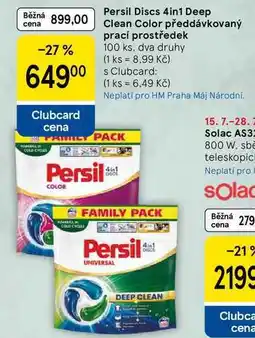 Tesco Persil Discs 4in1 Deep Clean Color předdávkovaný prací prostředek, 100 ks, dva druhy nabídka