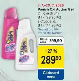 Tesco Vanish Oxi Action Gel, 2 l, dva druhy nabídka