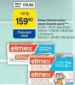 Tesco Elmex Dětská zubní pasta Double pack, 2x nabídka