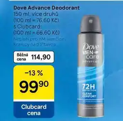 Tesco Dove Advance Deodorant, 150 ml, více druhů nabídka