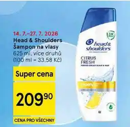 Tesco Head & Shoulders Šampon na vlasy, 625 ml, více druhů nabídka