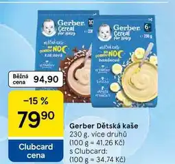 Tesco Gerber Dětská kaše, 230 g, více druhů nabídka