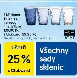 Tesco F&F Home Sklenice na vodu, 4 ks nabídka