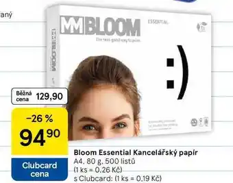 Tesco Bloom Essential Kancelářský papír, A4, 80 g. 500 listů nabídka