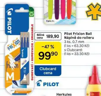 Tesco Pilot Frixion Ball Náplně do rolleru, 3 ks, 0.7 mm nabídka