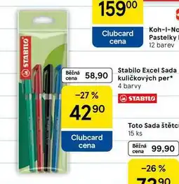 Tesco Stabilo Excel Sada kuličkových per, 4 barvy nabídka