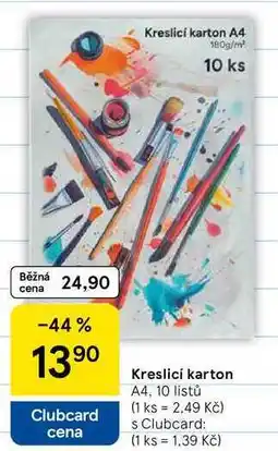 Tesco Kreslici karton, A4, 10 listů nabídka