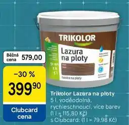Tesco Trikolor Lazura na ploty, 5 l, voděodolná, rychleschnoucí, více barev nabídka