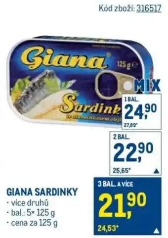 Makro Giana sardinky nabídka