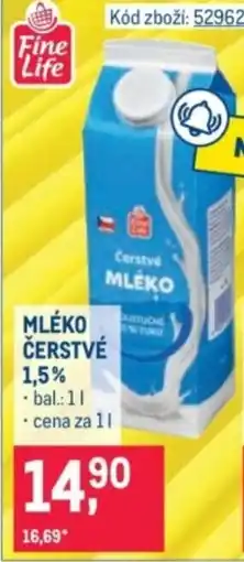Makro Mléko čerstvé 1,5% nabídka