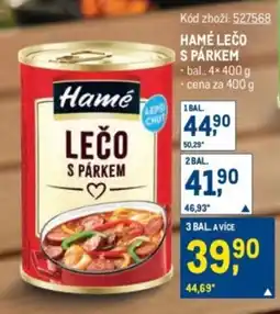 Makro Hamé lečo s párkem nabídka