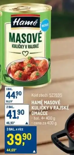 Makro Hamé masové kuličky v rajské omáčce nabídka
