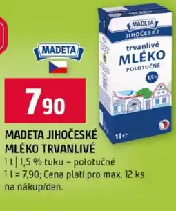 Terno Madeta jihočeské mléko trvanlivé nabídka