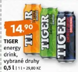 Terno Tiger energy drink nabídka