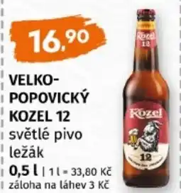 Terno VELKOPOPOVICKÝ KOZEL 12 světlé pivo ležák nabídka