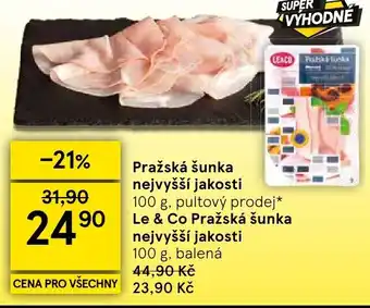 Tesco Pražská šunka nejvyšší jakosti nabídka