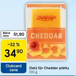 Tesco Zlatý sýr Cheddar plátky nabídka