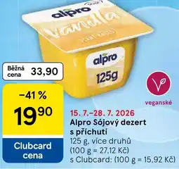 Tesco Alpro Sójový dezert s příchutí nabídka