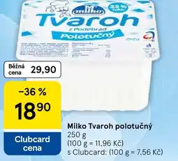 Tesco Milko Tvaroh polotučný nabídka