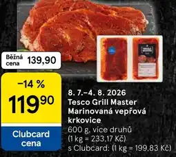 Tesco Tesco Grill Master Marinovaná vepřová krkovice nabídka