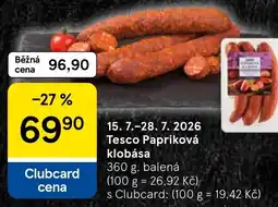 Tesco Tesco Papriková klobása nabídka
