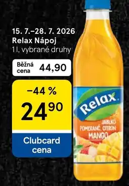 Tesco Relax Nápoj nabídka