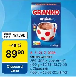Tesco Orion Granko nabídka