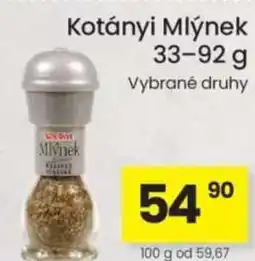 Kubík potraviny Kotányi Mlýnek nabídka