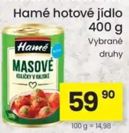 Kubík potraviny Hamé hotové jídlo nabídka