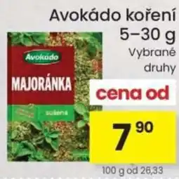 Kubík potraviny Avokádo koření nabídka