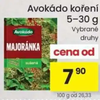 Kubík potraviny Avokádo koření nabídka