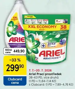 Tesco Ariel Prací prostředek nabídka