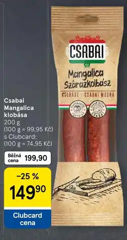 Tesco Csabai Mangalica klobása nabídka