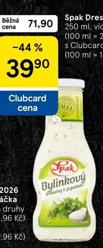 Tesco Spak Dressing nabídka