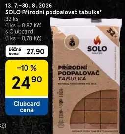Tesco SOLO Přírodní podpalovač tabulka nabídka